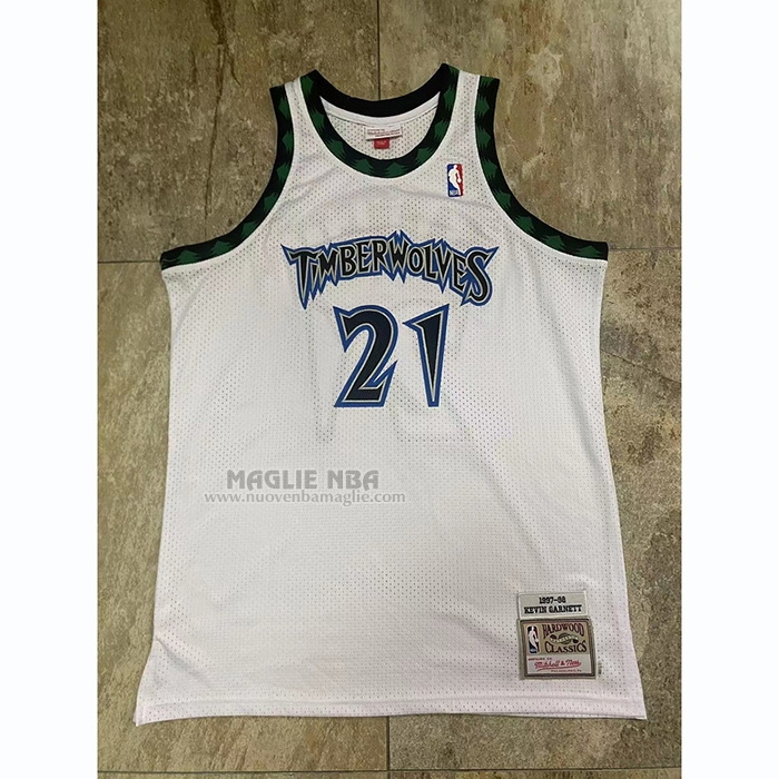 Maglia
 Kevin Garnett NO 21 Minnesota Timberwolves Mitchell & Ness 1997-98 Bianco
